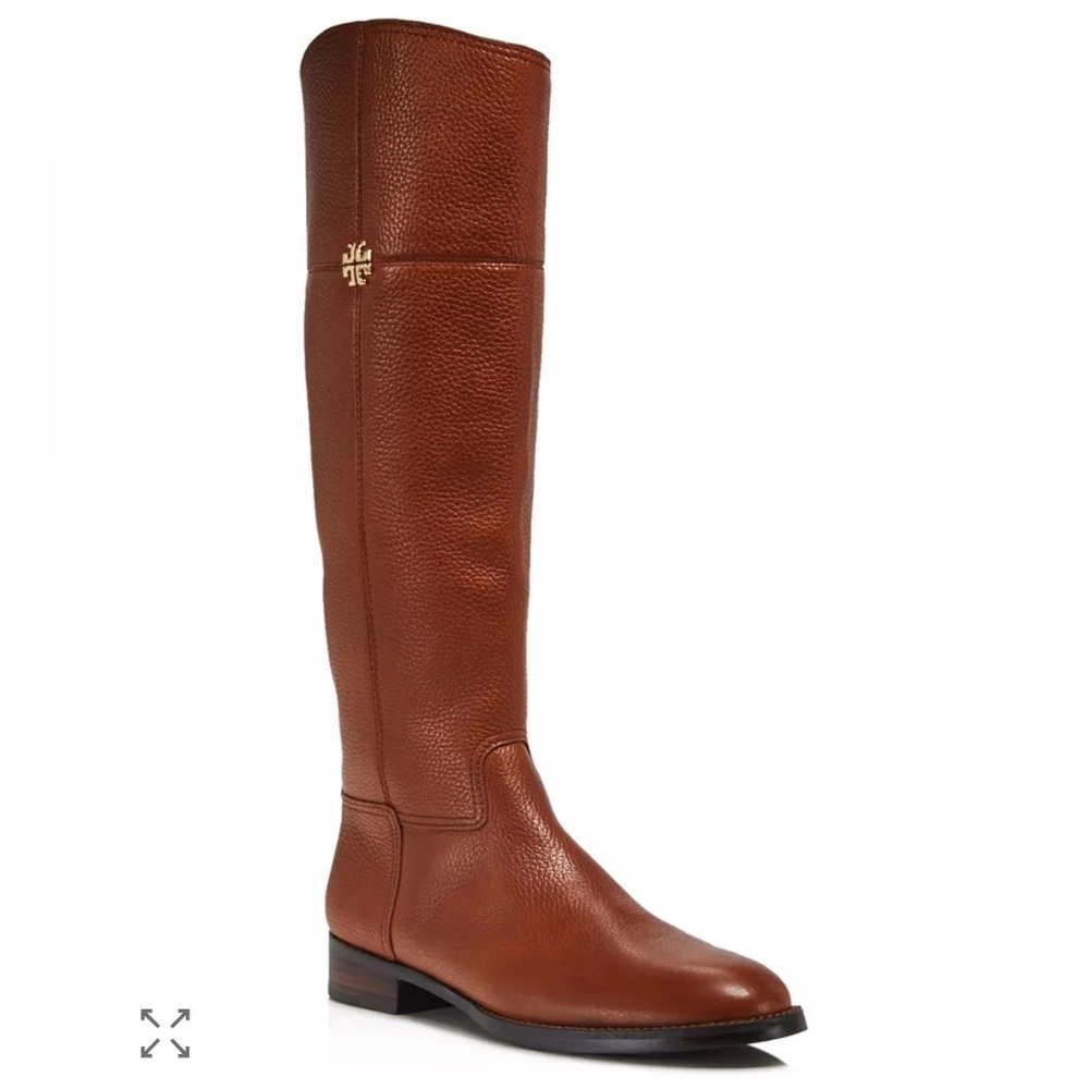 Tory Burch Jolie Pebbled Leather Riding Boots Size 8